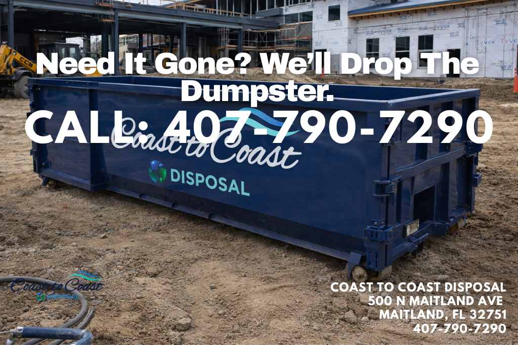 Roll-off dumpster rental delivered to a residential neighborhood in Winter Springs, FL