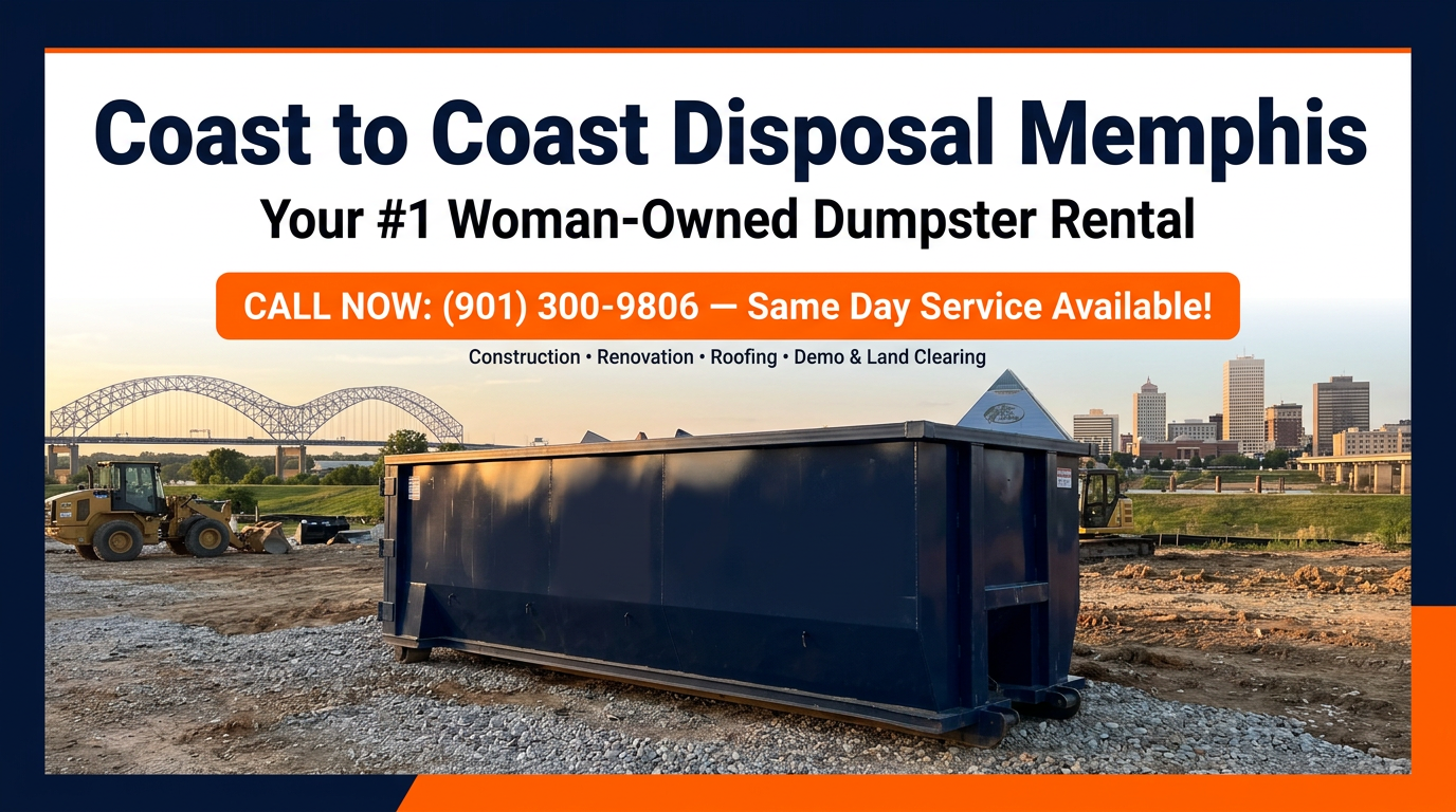Roll-off dumpster rental delivery in Memphis, Tennessee — Coast to Coast Disposal