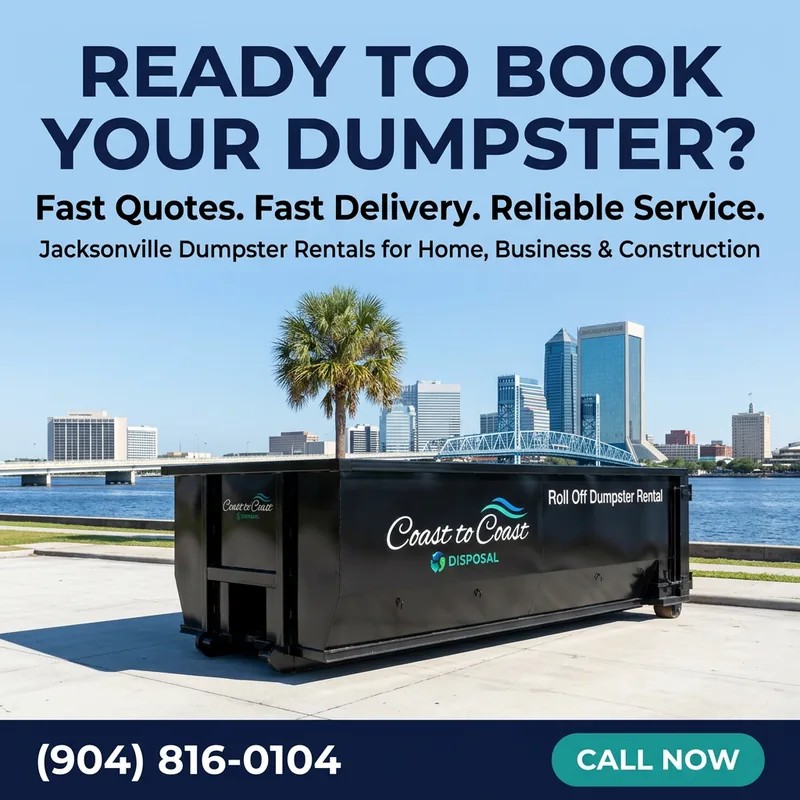 Roll-off dumpster rental in Orange Park, FL &mdash; Coast to Coast Disposal