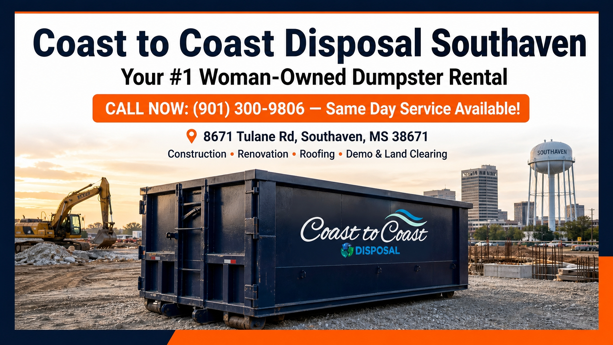 Coast to Coast Disposal Southaven MS dumpster rental