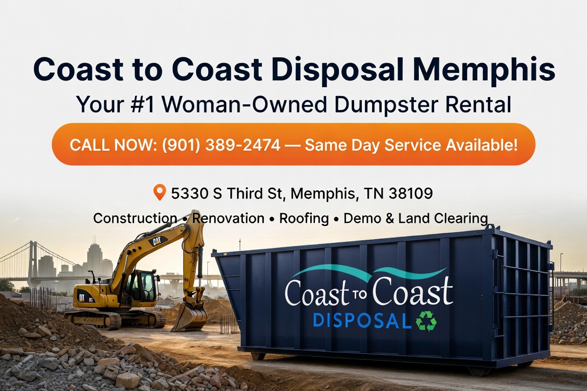 Roll-off dumpster rental in Memphis, TN from Coast to Coast Disposal