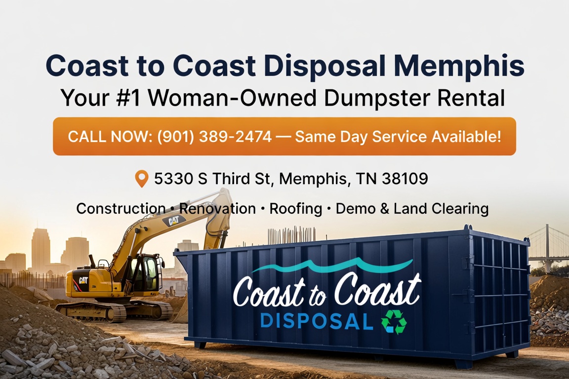 Roll-off dumpster rental in Midtown Memphis, TN from Coast to Coast Disposal