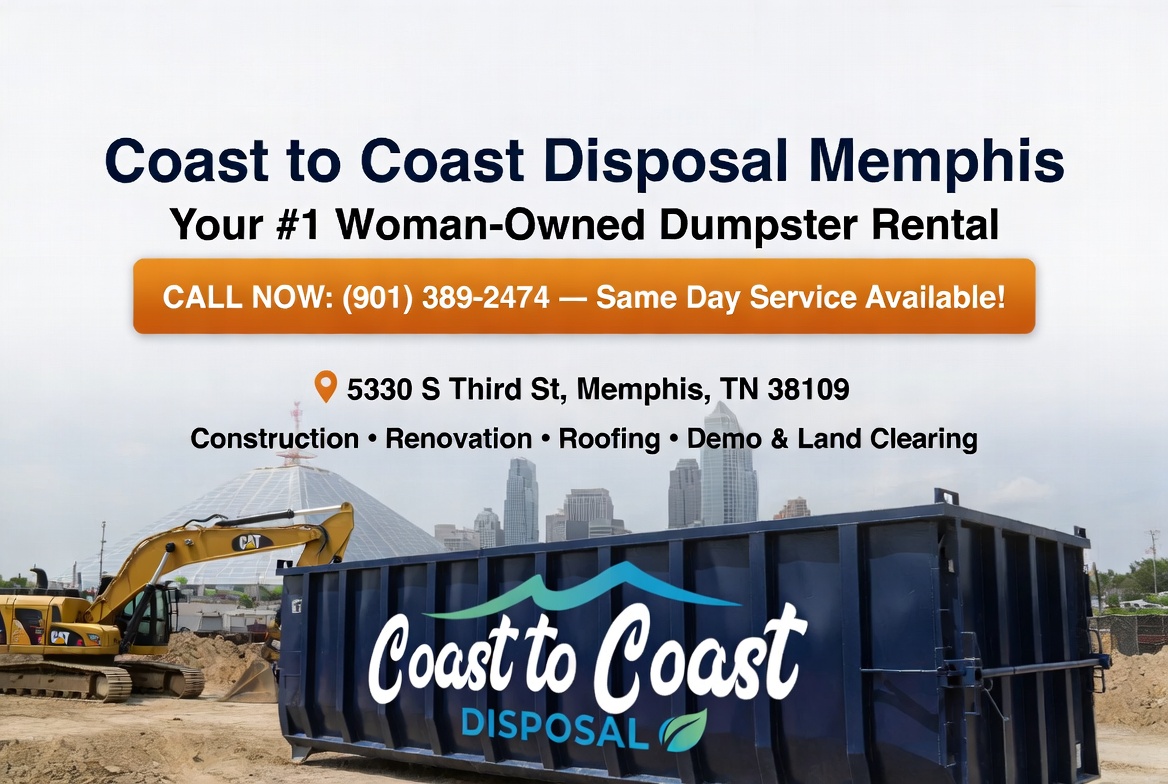 Roll-off dumpster rental in Lakeland & Arlington, TN from Coast to Coast Disposal