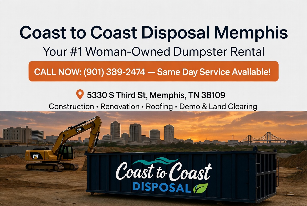 Roll-off dumpster rental in Cordova, TN from Coast to Coast Disposal